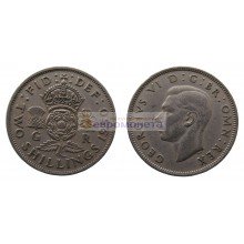 Великобритания 2 шиллинга (флорин) 1950 год. Король Георг VI