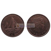 Остров Мэн 2 пенса 2001 год. Елизавета II
