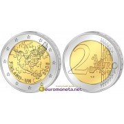 Финляндия 2 евро 2005 год Голубь ООН, биметалл АЦ из банковского ролла