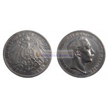 Германская империя Пруссия 3 марки 1909 год A Вильгельм II серебро