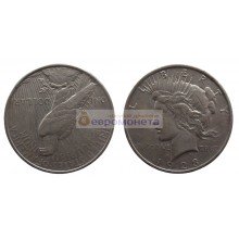 США 1 доллар 1923 год. Филадельфия. Мирный доллар (Peace Dollar). Серебро.