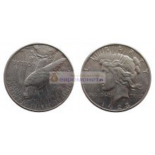 США 1 доллар 1923 год. "S" - Сан-Франциско. Мирный доллар (Peace Dollar). Серебро.