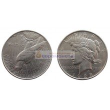 США 1 доллар 1923 год. "D" - Денвер. Мирный доллар (Peace Dollar). Серебро. США 1 доллар 1923 год. "D" - Денвер. Мирный доллар (Peace Dollar). Серебро.