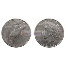 США 1 доллар 1923 год. "S" - Сан-Франциско. Мирный доллар (Peace Dollar). Серебро.