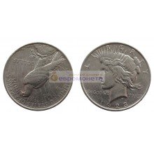 США 1 доллар 1923 год. Филадельфия. Мирный доллар (Peace Dollar). Серебро.