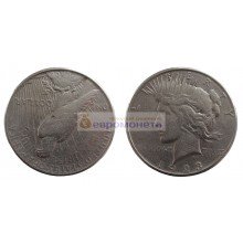 США 1 доллар 1923 год. "S" - Сан-Франциско. Мирный доллар (Peace Dollar). Серебро.