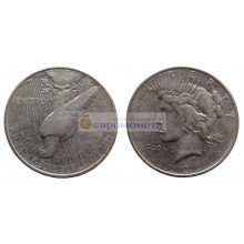 США 1 доллар 1926 год. "D" - Денвер. Мирный доллар (Peace Dollar). Серебро.