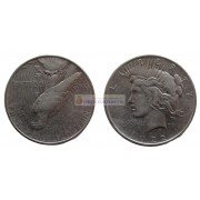 США 1 доллар 1922 год. "D" - Денвер. Мирный доллар (Peace Dollar). Серебро.