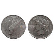 США 1 доллар 1922 год. "D" - Денвер. Мирный доллар (Peace Dollar). Серебро.