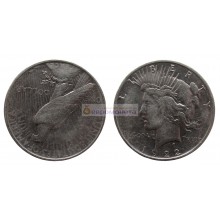 США 1 доллар 1922 год. "D" - Денвер. Мирный доллар (Peace Dollar). Серебро.