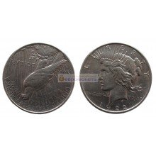 США 1 доллар 1922 год. Филадельфия. Мирный доллар (Peace Dollar). Серебро.