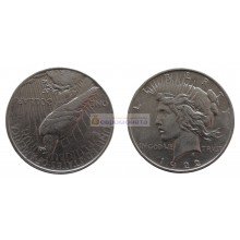 США 1 доллар 1922 год. "D" - Денвер. Мирный доллар (Peace Dollar). Серебро.