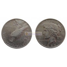 США 1 доллар 1922 год. "D" - Денвер. Мирный доллар (Peace Dollar). Серебро.