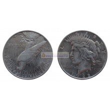 США 1 доллар 1922 год. "D" - Денвер. Мирный доллар (Peace Dollar). Серебро.