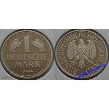 ФРГ 1 марка 1994 год Отметка монетного двора: "J" - Гамбург