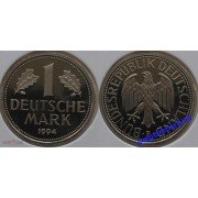 ФРГ 1 марка 1994 год Отметка монетного двора: "F" - Штутгарт