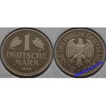 ФРГ 1 марка 1994 год Отметка монетного двора: "J" - Гамбург