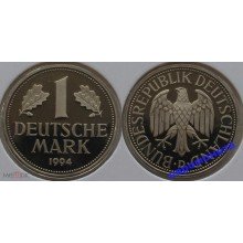 ФРГ 1 марка 1994 год Отметка монетного двора: "D" - Мюнхен