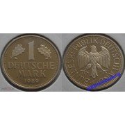 ФРГ 1 марка 1989 год Отметка монетного двора: "F" - Штутгарт