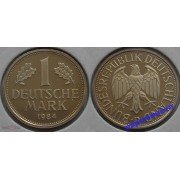 ФРГ 1 марка 1984 год Отметка монетного двора: "D" - Мюнхен
