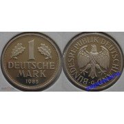 ФРГ 1 марка 1985 год Отметка монетного двора: "G" - Карлсруэ