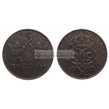 Швеция 5 эре 1942 год. Железо. Король Густав V