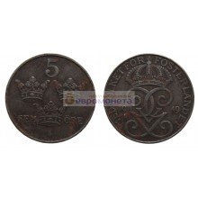 Швеция 5 эре 1949 год. Железо. Король Густав V