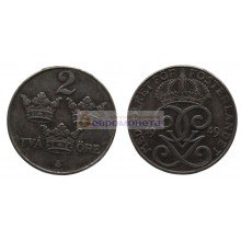 Швеция 2 эре 1949 год. Железо. Король Густав V