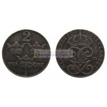 Швеция 2 эре 1950 год. Железо. Король Густав V