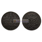 Швеция 1 эре 1947 год. Железо. Король Густав V