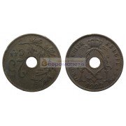 Бельгия 25 сантимов 1922 год. Надпись на голландском - 'KONINKRIJK BELGIË'