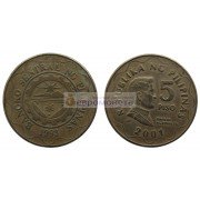 Республика Филиппины 5 песо 2001 год.