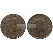 Великобритания 1 фунт 2004 год Мост Форт-Бридж в Шотландии Королева Елизавета II Великобритания 1 фунт 2004 год Мост Форт-Бридж в Шотландии Королева Елизавета II