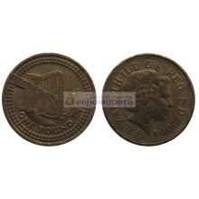 Великобритания 1 фунт 2004 год Мост Форт-Бридж в Шотландии Королева Елизавета II Великобритания 1 фунт 2004 год Мост Форт-Бридж в Шотландии Королева Елизавета II