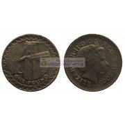 Великобритания 1 фунт 2005 год Висячий мост через Менай Королева Елизавета II