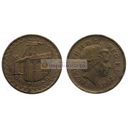Великобритания 1 фунт 2005 год Висячий мост через Менай Королева Елизавета II
