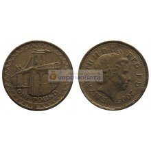 Великобритания 1 фунт 2005 год Висячий мост через Менай Королева Елизавета II