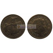 Великобритания 1 фунт 2005 год Висячий мост через Менай Королева Елизавета II