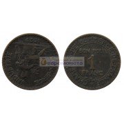 Франция Третья Республика 1 франк 1923 год Франция Третья Республика 1 франк 1923 год