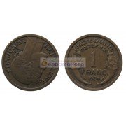 Франция Третья Республика 1 франк 1939 год Франция Третья Республика 1 франк 1939 год