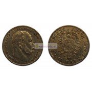 Германская империя Пруссия 10 марок 1877 год "А" Вильгельм I. Золото