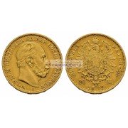 Германская империя Пруссия 20 марок 1872 год "A" Вильгельм I. Золото