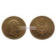 Германская империя Гессен 10 марок 1875 год "H" Людвиг III. Золото