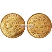 Швейцария 20 франков 1930 год. Золото.