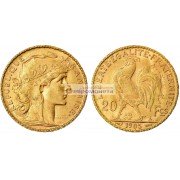 Франция Третья Республика 20 франков 1905 год. Золото.