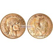 Франция Третья Республика 20 франков 1911 год. Золото.