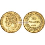 Королевство Франция 20 франков 1848 год A. Луи-Филипп I. Золото.