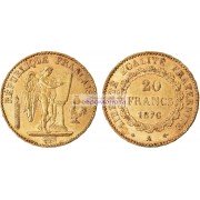 Франция Третья Республика 20 франков 1876 год. Золото.