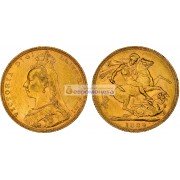 Великобритания 1 фунт (соверен) 1889 год. Королева Виктория. Золото