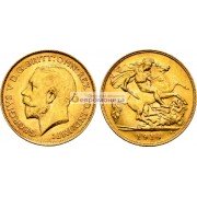 Великобритания ½ фунта (полсоверена) 1914 год. Король Георг V. Золото.